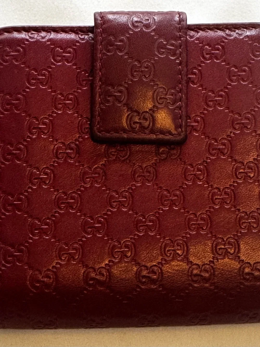 Gucci Red Guccissima Leather Compact Zip and bifold Wallet Made In Italy - Picture 2 of 6